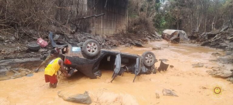 Six rescued after car plunges into Birim river