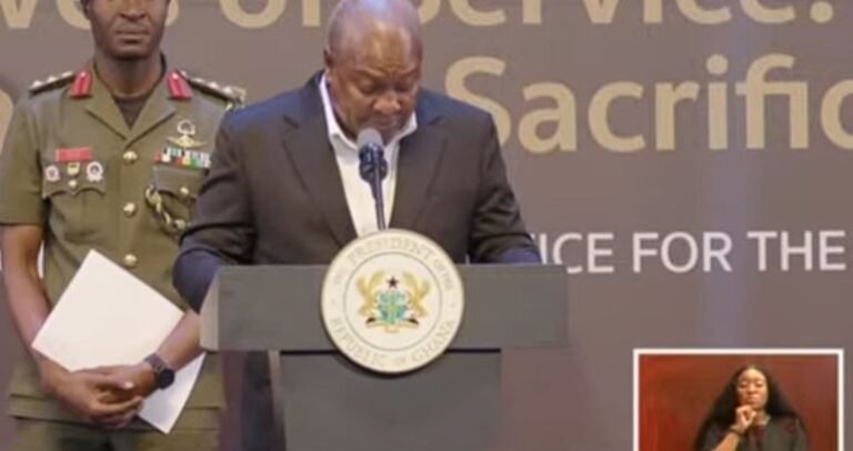 Mahama pays tribute to eight officials one year after Military Helicopter crash