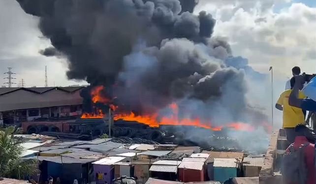 Fire outbreak hits North Industrial Area in Accra