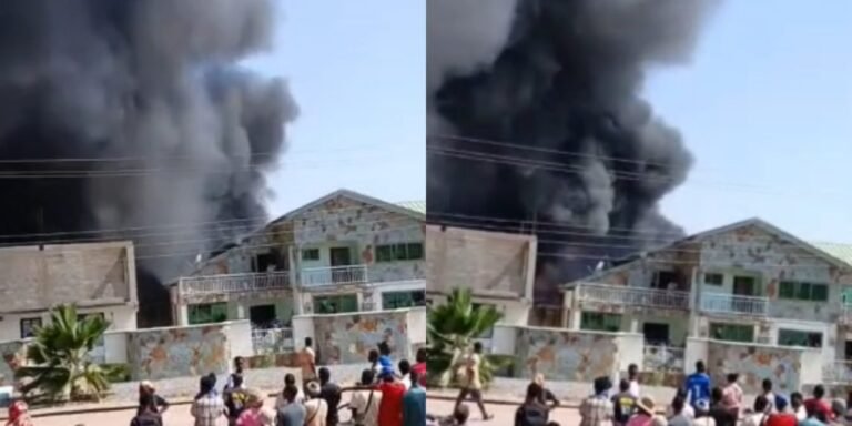 Fire outbreak behind China Mall at Amasaman